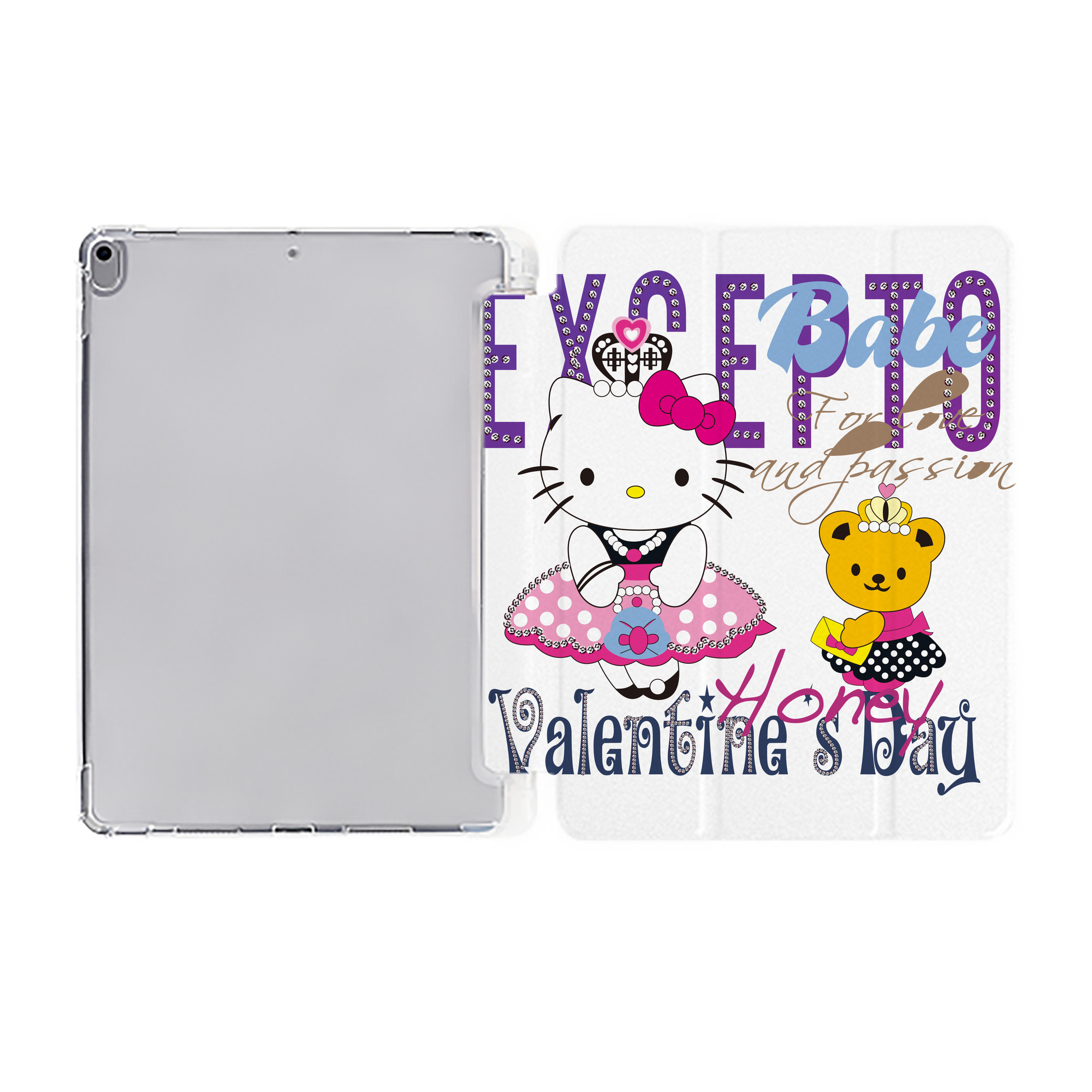 （画像用） Hello Kitty ハローキティ IPad ケース ペン収納付き 三つ折りスタンド PUレザー×シリコン 対応機種9.5/10.5/10.9インチ